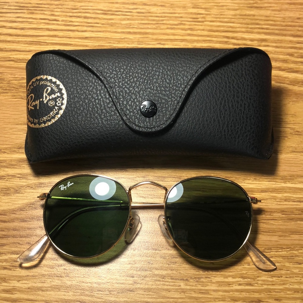 BRAND NEW ray bans round gold